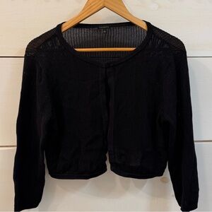 Talbots Black Open-Knit Sweater